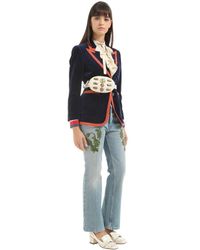 Gucci White Small Gg Marmont Belt Pack W/ Appliqués