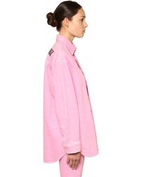 balenciaga pink denim shirt