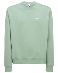 Nike Sweatshirt "solo Swoosh" in Grün für Herren - Lyst
