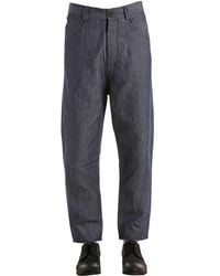 Isabel Benenato Blue Jeans Carrot Fit In Denim Di Cotone E Lino for men