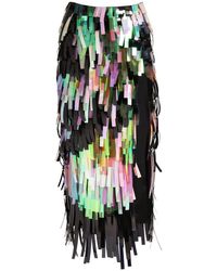 Gonna Pencil Midi Con Paillettes di The Attico in Nero | Lyst