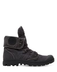 Palladium Gray Pallabrouse Baggy Washed Canvas Boots for men