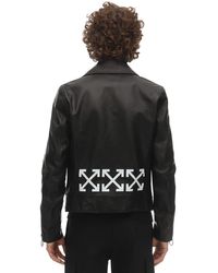 off white leather biker jacket