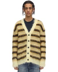 メンズ Marni モヘア混 ボーダーニットカーディガン Lyst