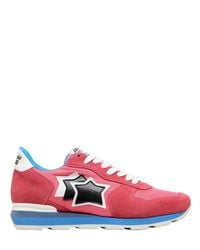 Atlantic Stars Pink Sneakers Running "antares" In Camoscio E Nylon for men