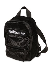 adidas Originals Bp Mini Techno Velvet Backpack in Black - Lyst