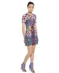 Mary Katrantzou Multicolor Floral Printed Silk Crepe Dress