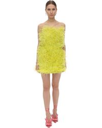 Vestito Con Piume Di Struzzo di The Attico in Giallo | Lyst