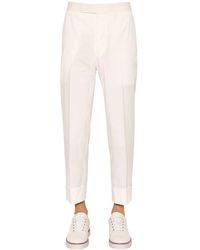 Thom Browne White Cotton Seersucker Pants