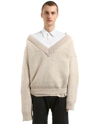 raf simons v neck sweater