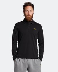 Lyle & Scott Golf Long Sleeve Technical Polo Shirt - Black