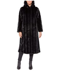 jones new york women's down coat with faux fur hood