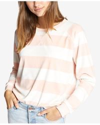 Sanctuary Pink La Brea Striped Velour Sweatshirt
