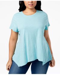 handkerchief hem burnout created plus shirt browse stores