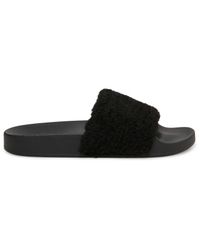 furry steve madden slides