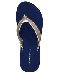 tommy hilfiger gold flip flops