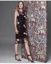 calvin klein black dress with embroidered flowers
