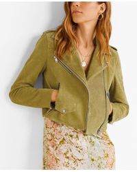 mango green leather jacket