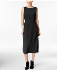 Eileen Fisher Black Silk Wrap Dress