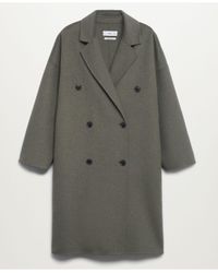 mango button front mid length coat