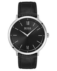 boss leather watch