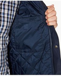 Barbour Leather Borrowdale Jacket in Navy (Blue) for Men - Lyst