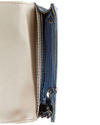 Guess In Love Denim Double Date Wallet in Denim/Silver (Blue) | Lyst