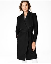 petite black wrap coat