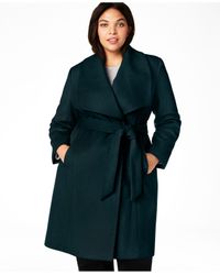 plus size wool wrap coat