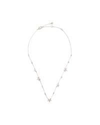 Kate Spade Metallic Silver-tone Cubic Zirconia Star Scatter Necklace, 17" + 3" Extender
