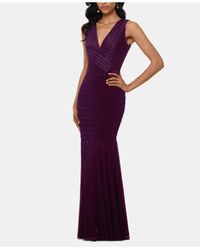 Betsy \u0026 Adam Synthetic Bandage Gown in Plum (Purple) - Lyst