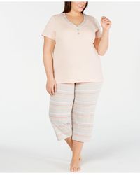Womens Capri Jersey Knit Pajama Lounge Pant Available in Plus Size