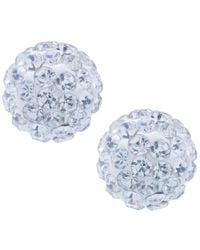 Giani Bernini Crystal 8mm Pave Earrings In Sterling Silver. Available In Clear, Blue, Light Blue Or Multi