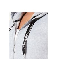 Calvin Klein Gray Performance Plus Size Logo Zip Hoodie