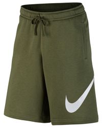 green nike fleece shorts