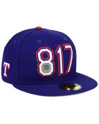 Ktz Wool Texas Rangers Area Code 59fifty Fitted Cap In Blue For Men Lyst