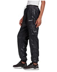 black shiny cargo pants