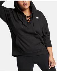 Nike lace up hoodie plus size Clearance