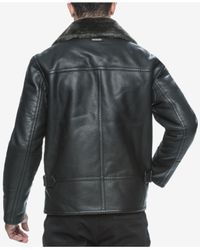 andrew marc lenox faux shearling pilot jacket