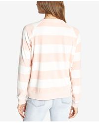 Sanctuary Pink La Brea Striped Velour Sweatshirt