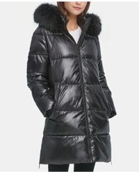 dkny hooded down puffer coat