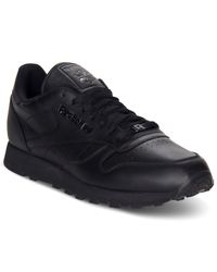 reebok classic mens black trainers