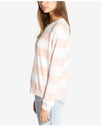 Sanctuary Pink La Brea Striped Velour Sweatshirt