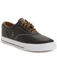 ralph lauren vaughn leather sneakers