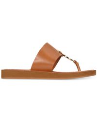 ALDO Denim Yilania Coin Slide Sandals in Tan (Brown) - Lyst