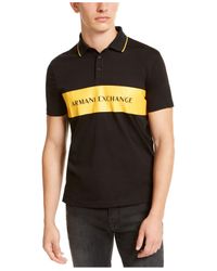 black and yellow armani exchange shirt