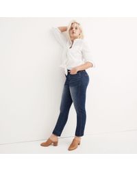 madewell slim straight jeans in william wash