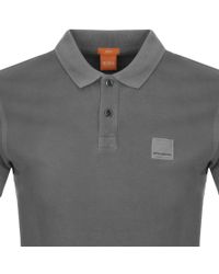 Stationær oversætter Afstå BOSS Orange Cotton Pascha Polo T Shirt Grey in Grey for Men - Lyst