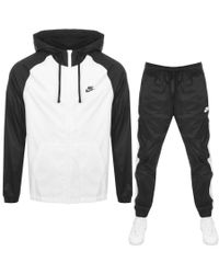 nike white and grey tracksuit