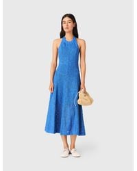 Maje Backless Tie-Dye Dress in Blue | Lyst UK